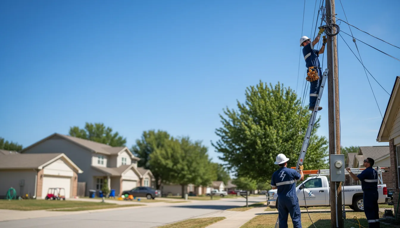 Residential electrician providing installation services in Nemo, TX